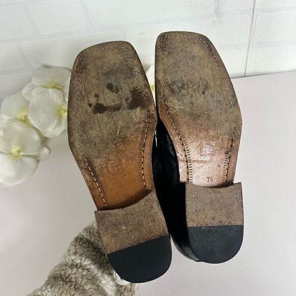 David Eden Mens Leather Dress shoes size 7.5 Black - Picture 4 of 13